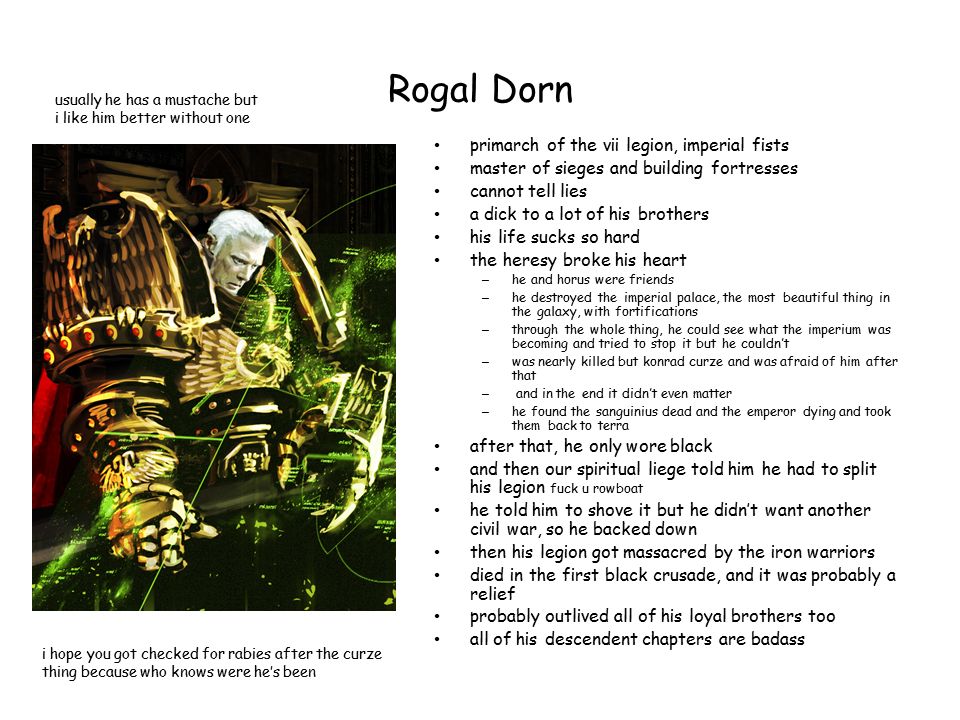 Rogal Dorn info meme