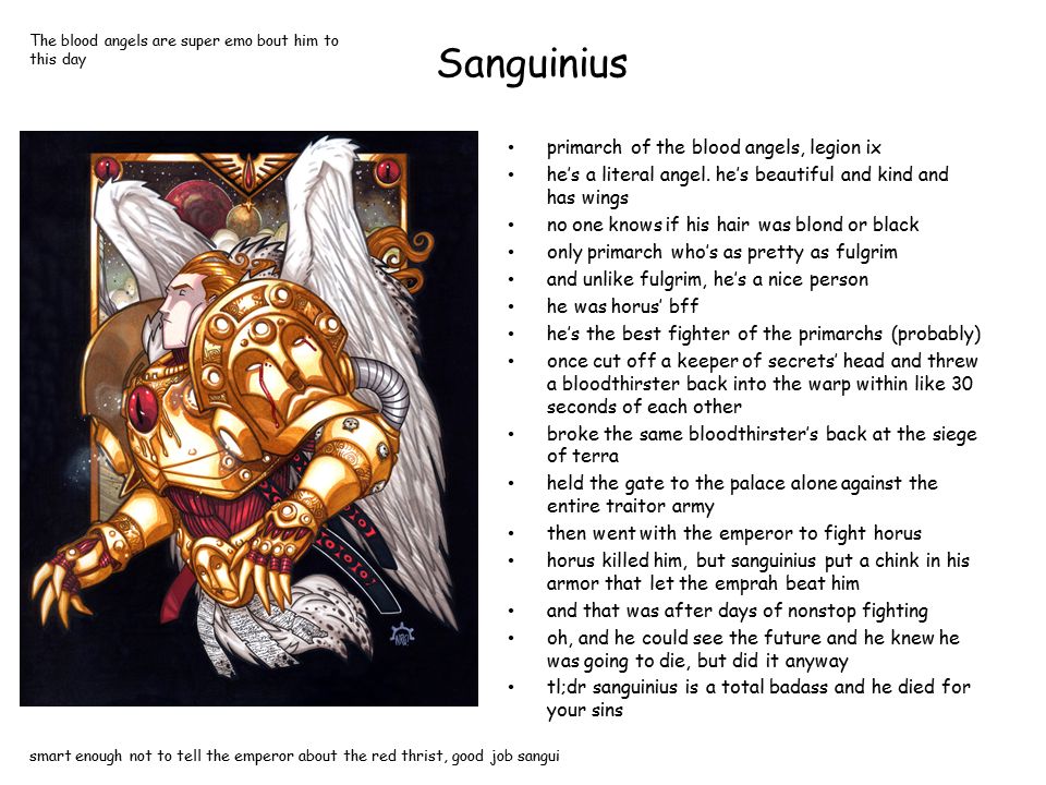 Sanguinius primarch meme